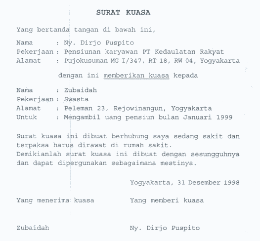 Contoh Surat Kuasa Untuk Pengambilan Visa Amerika  Kumpulan Contoh